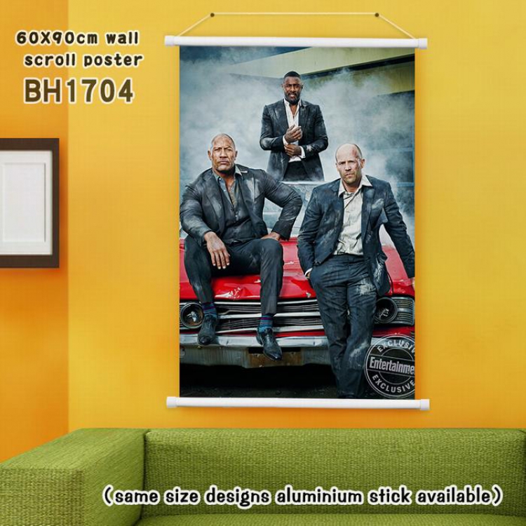 Hobbs and Shaw White Plastic rod Cloth painting Wall Scroll 40X60CM(Can be customized for a single model)BH1704