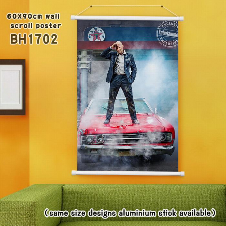 Hobbs and Shaw White Plastic rod Cloth painting Wall Scroll 40X60CM(Can be customized for a single model)BH1702