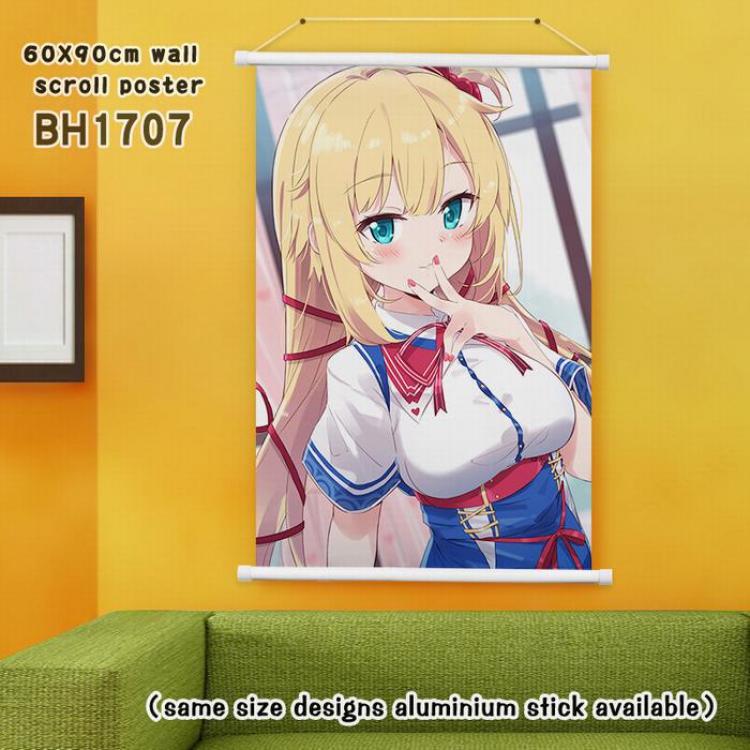 Akai Haato White Plastic rod Cloth painting Wall Scroll 40X60CM(Can be customized for a single model)BH1707