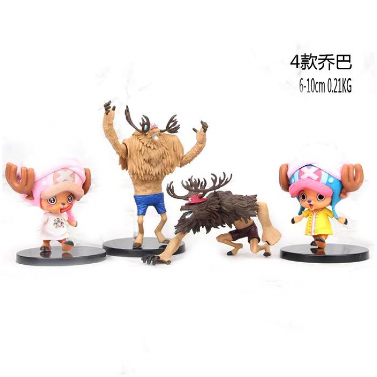 One Piece a Set of four Bagged Figure Decoration Model 6-10CM 0.21KG