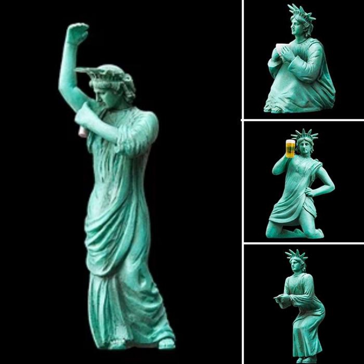 Statue Of Liberty a set of five Boxed Figure Decoration Model 4-9CM 100G 7.5X5X5CM