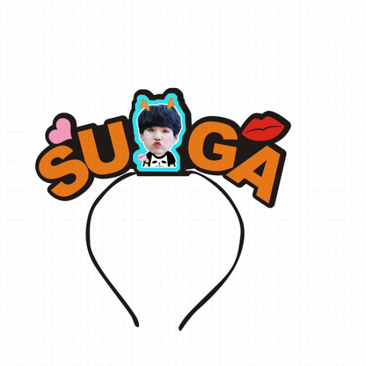BTS Around the Korean star SUGA Headband Personalized text decorations price for 2 pcs