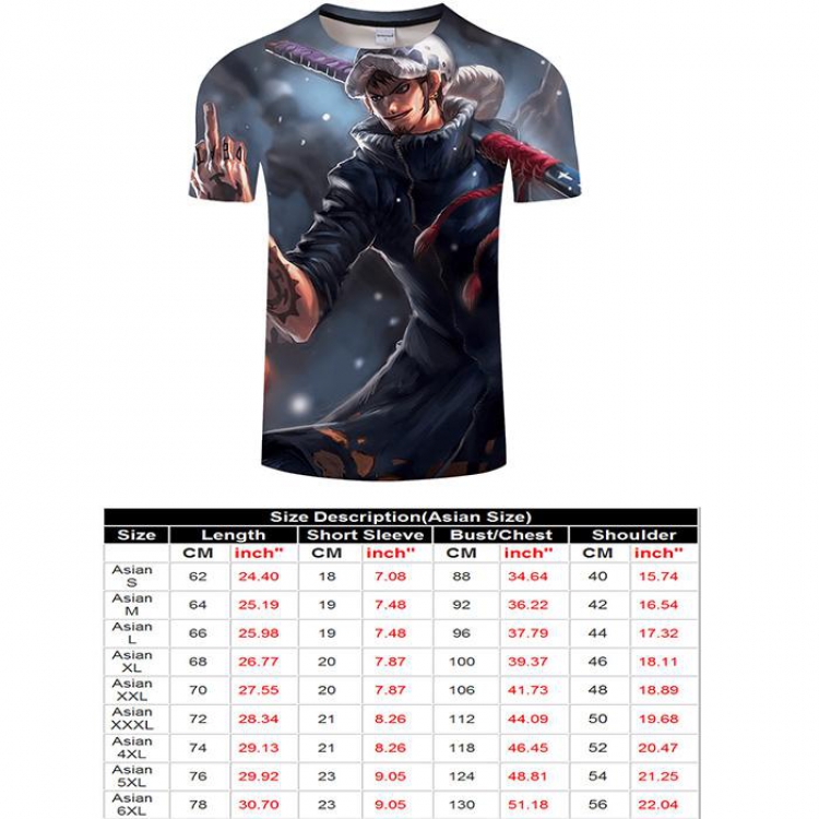 One Piece Full color short sleeve t-shirt 9 sizes from S to 6XL TXKH3210