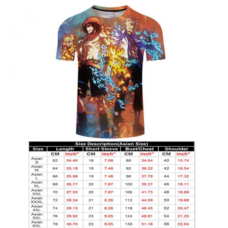 One Piece Full color short sleeve t-shirt 9 sizes from S to 6XL TXKH3237