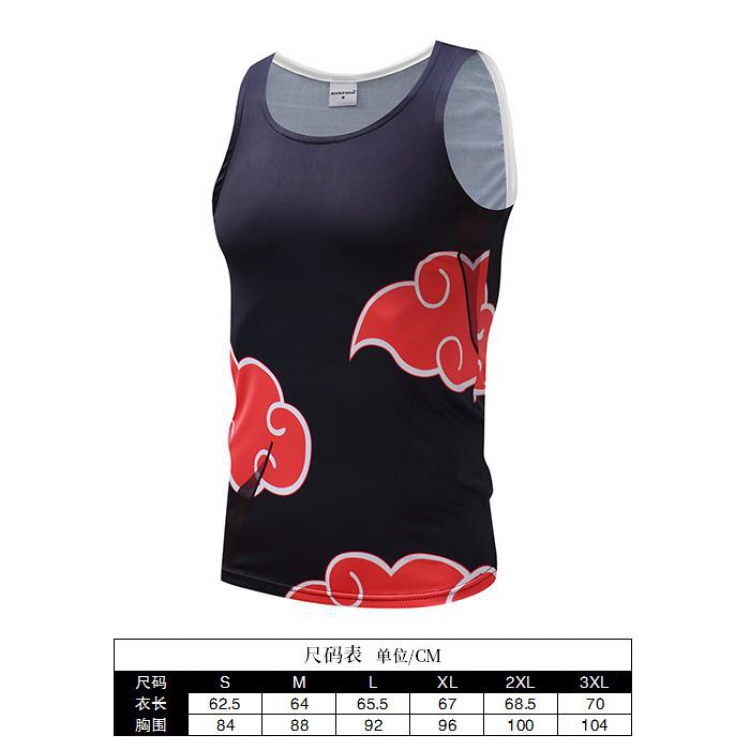 Naruto Cartoon Print Muscle Vest Men's Sports T-Shirt 6 sizes from S to 3XL AF869