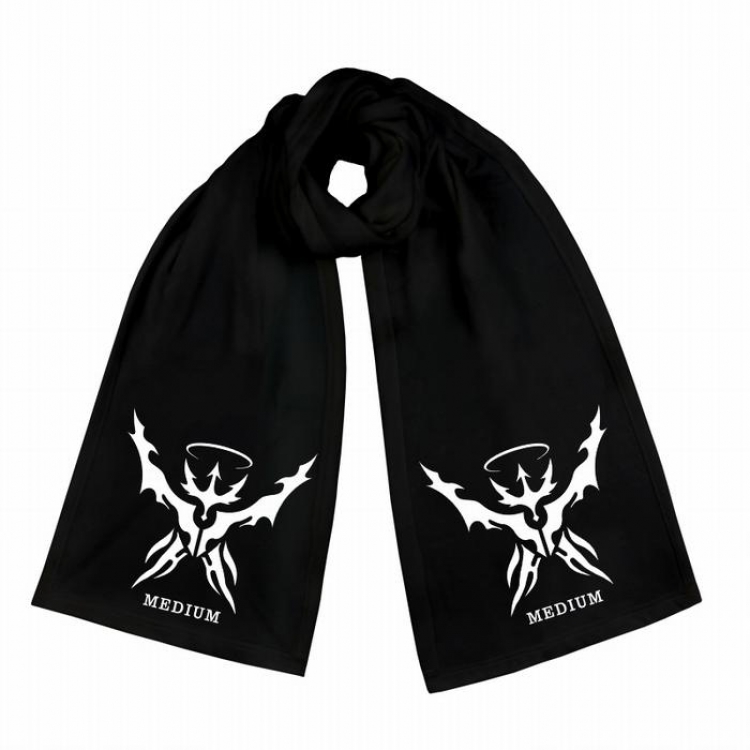 Arknights-7 Black Double-sided water velvet impression scarf 170X34CM
