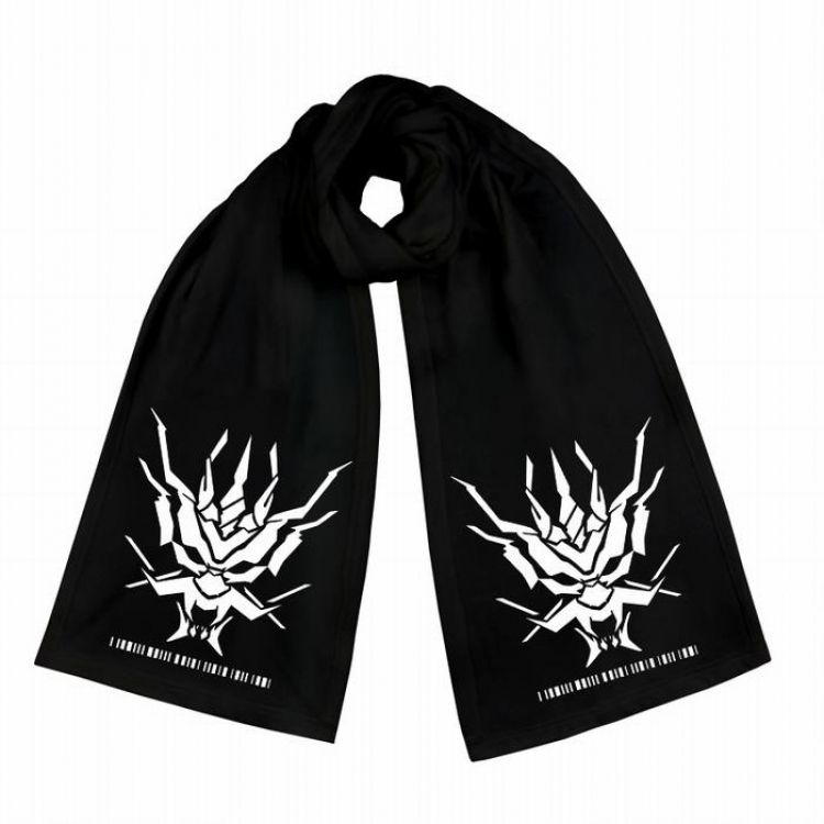 Arknights-2 Black Double-sided water velvet impression scarf 170X34CM