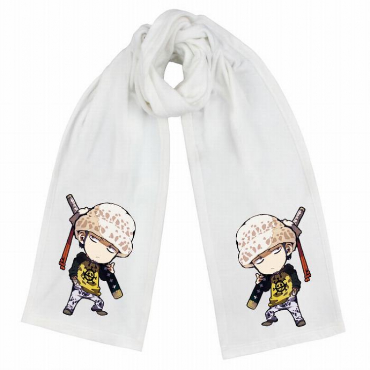 One Piece-1 White Double-sided water velvet impression scarf 170X34CM