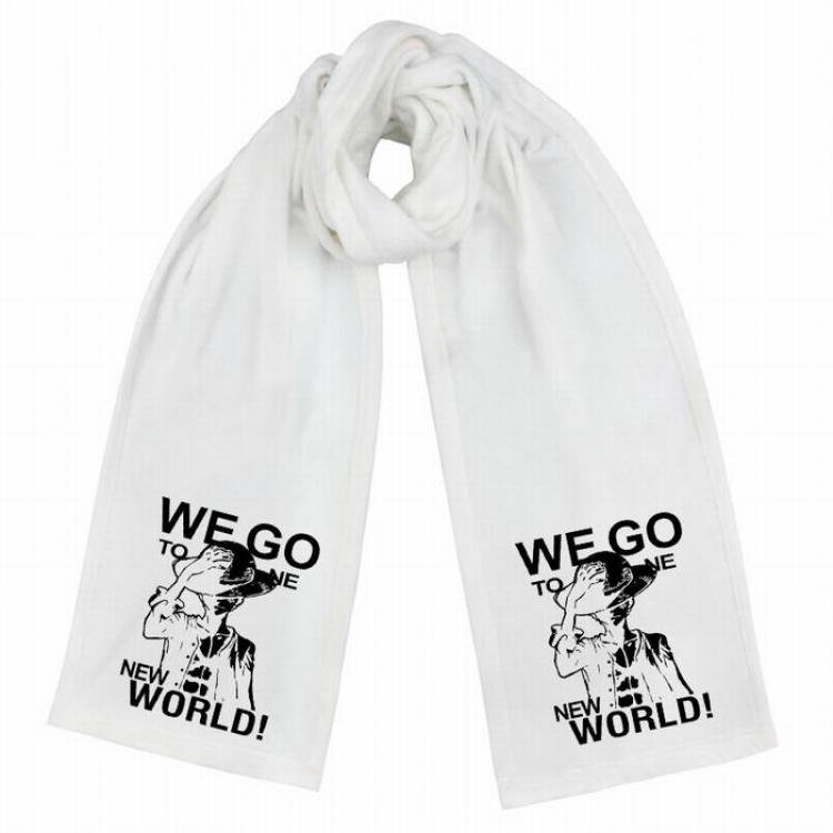 One Piece-11 White Double-sided water velvet impression scarf 170X34CM