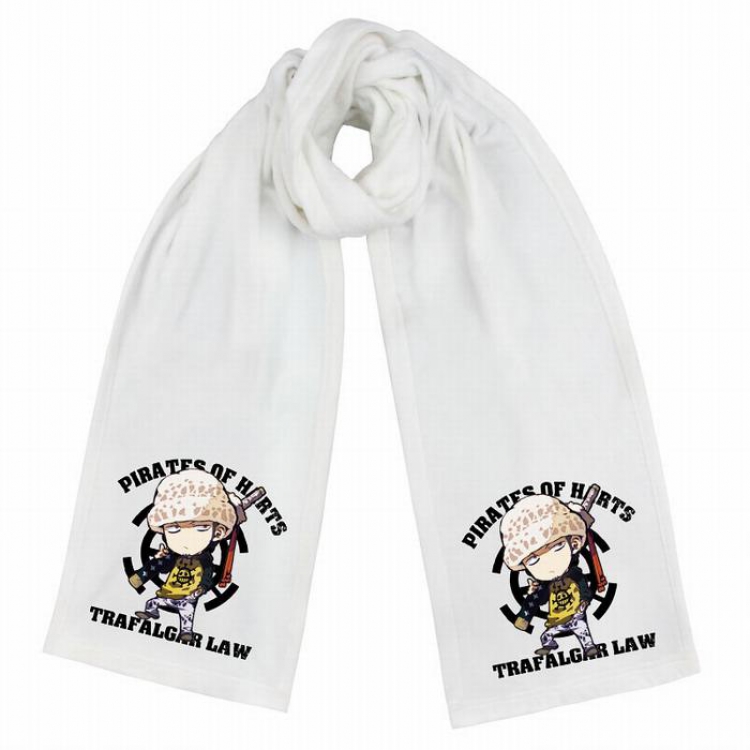 One Piece-10 White Double-sided water velvet impression scarf 170X34CM