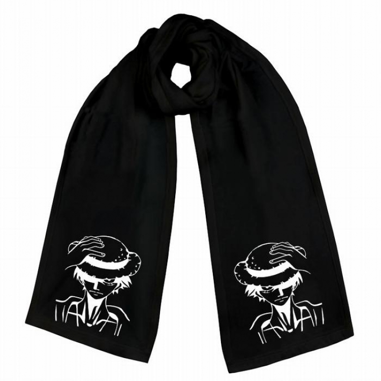 One Piece-10 Black Double-sided water velvet impression scarf 170X34CM