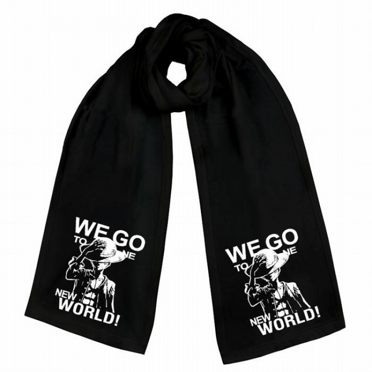 One Piece-11 Black Double-sided water velvet impression scarf 170X34CM