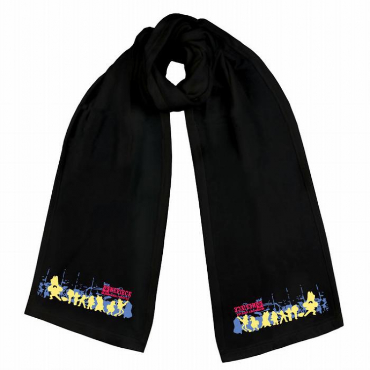 One Piece-2 Black Double-sided water velvet impression scarf 170X34CM