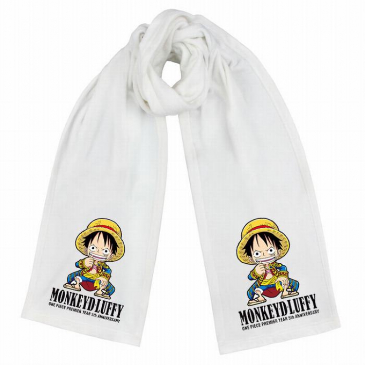 One Piece-4 White Double-sided water velvet impression scarf 170X34CM