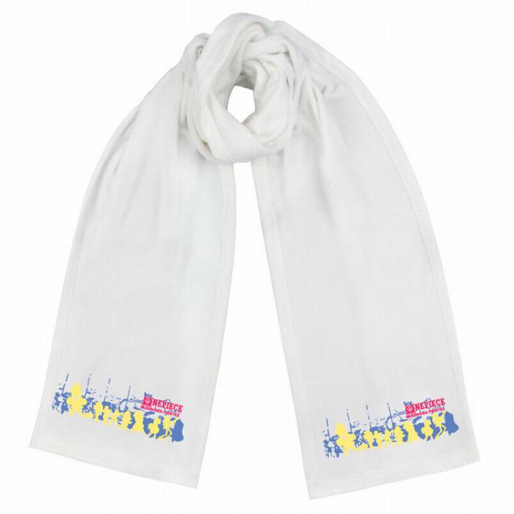 One Piece-2 White Double-sided water velvet impression scarf 170X34CM