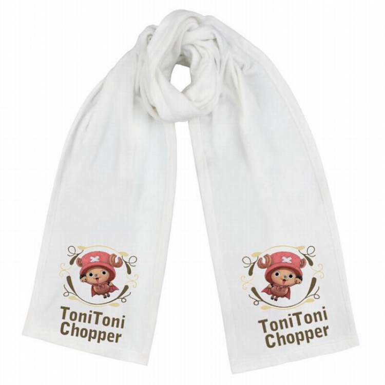 One Piece-6 White Double-sided water velvet impression scarf 170X34CM