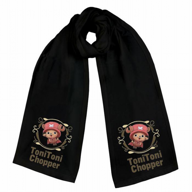 One Piece-5 Black Double-sided water velvet impression scarf 170X34CM