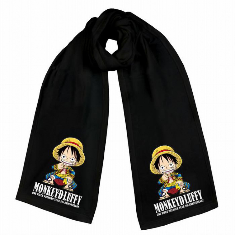 One Piece-4 Black Double-sided water velvet impression scarf 170X34CM