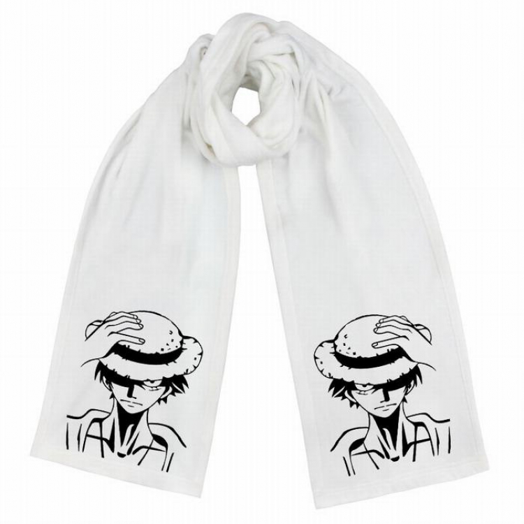 Naruto-8 White Double-sided water velvet impression scarf 170X34CM