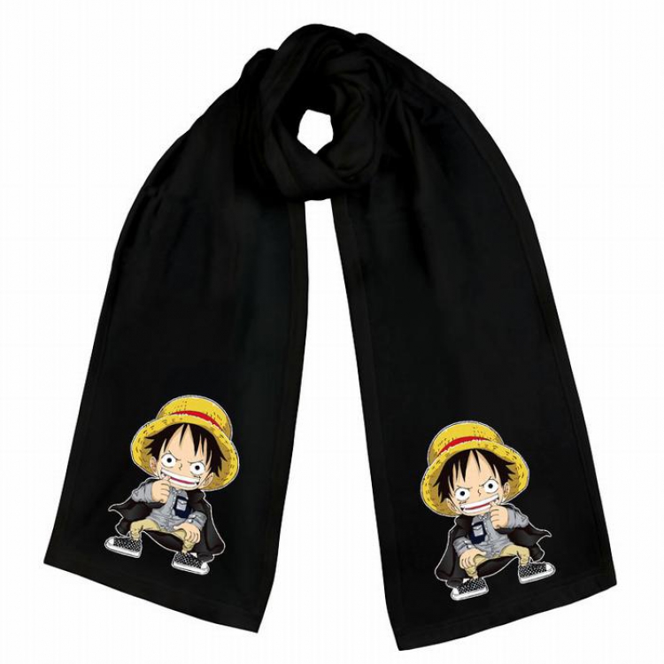 Naruto-7 Black Double-sided water velvet impression scarf 170X34CM