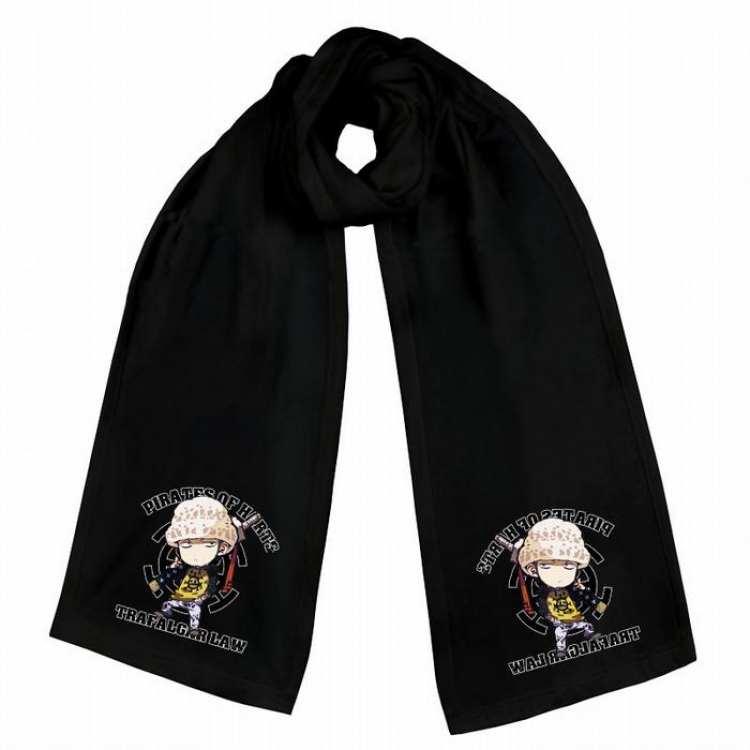 Naruto-8 Black Double-sided water velvet impression scarf 170X34CM