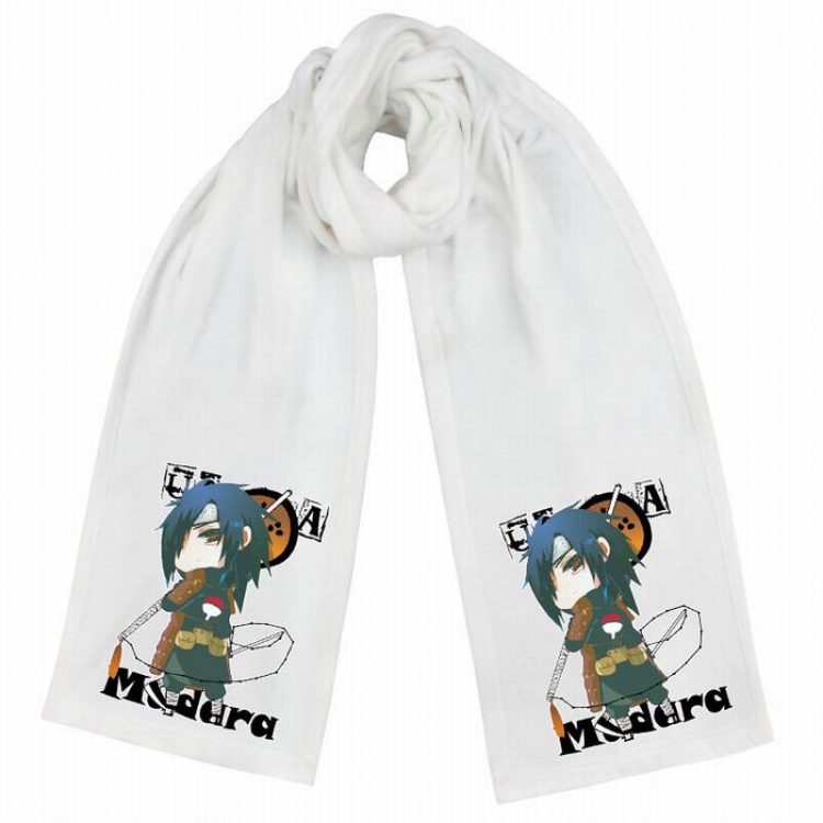 Naruto-11 White Double-sided water velvet impression scarf 170X34CM