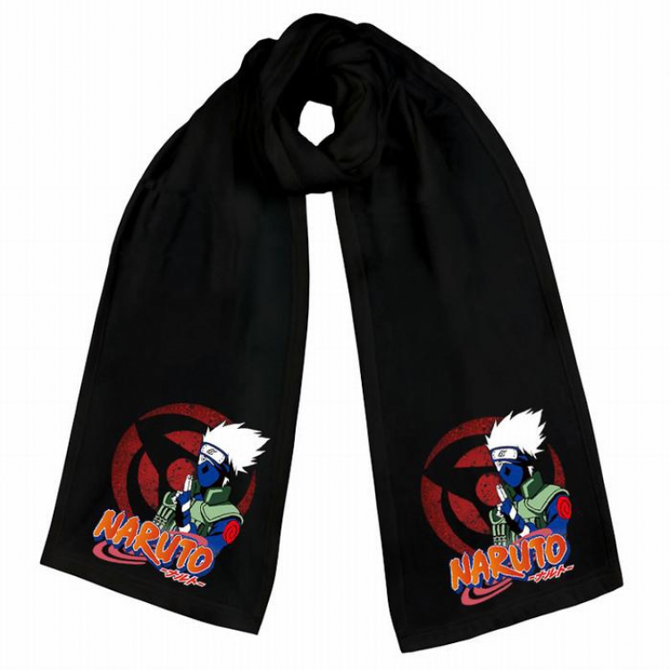 Naruto-10 Black Double-sided water velvet impression scarf 170X34CM