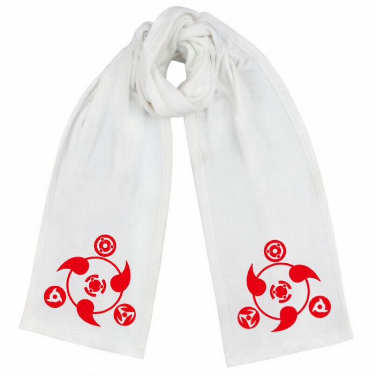 Naruto-3 White Double-sided water velvet impression scarf 170X34CM
