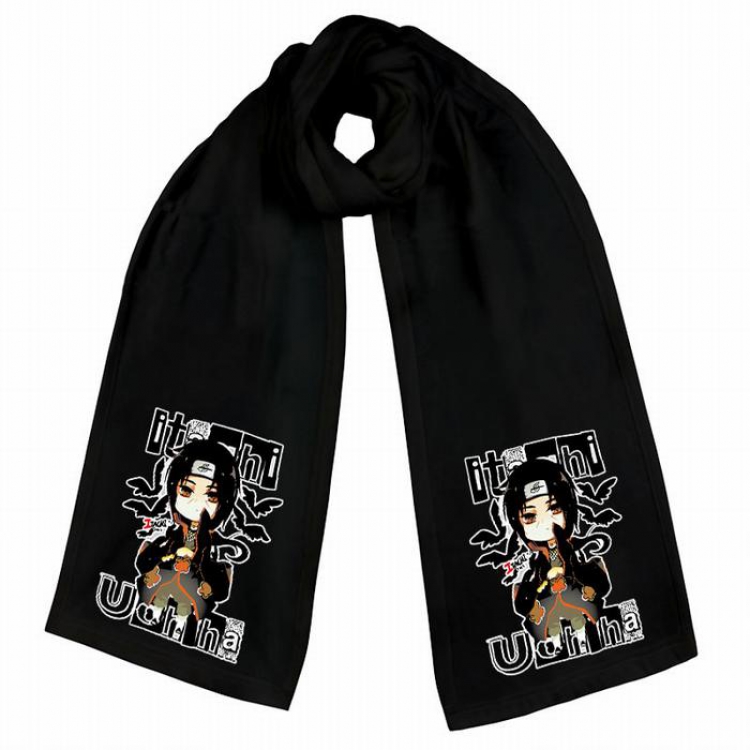 Naruto-4 Black Double-sided water velvet impression scarf 170X34CM