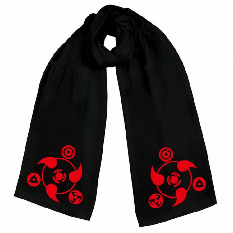 Naruto-3 Black Double-sided water velvet impression scarf 170X34CM