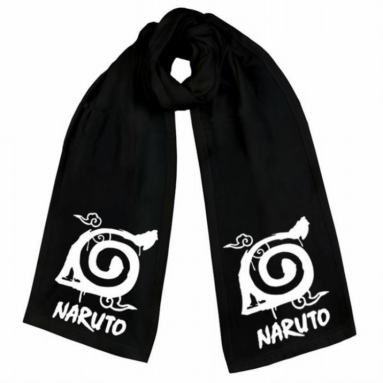 Naruto-5 Black Double-sided water velvet impression scarf 170X34CM