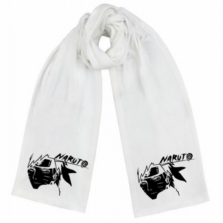 Naruto-8 White Double-sided water velvet impression scarf 170X34CM