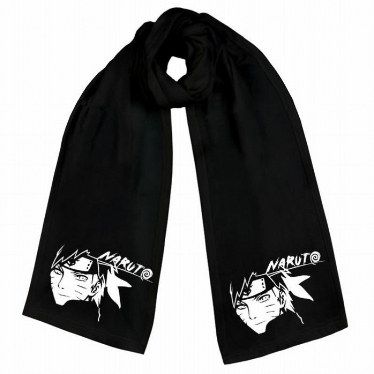 Naruto-8 Black Double-sided water velvet impression scarf 170X34CM