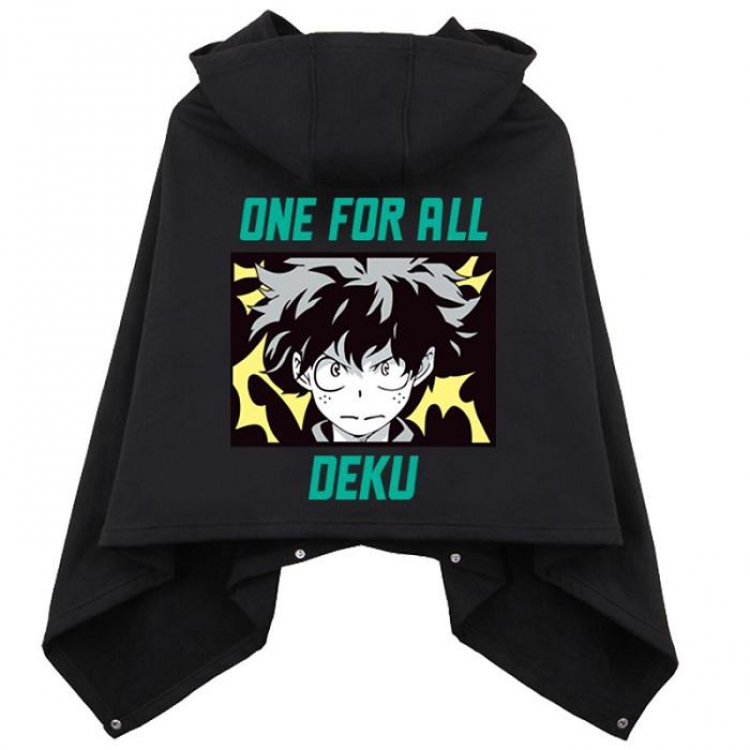 My Hero Academia-1 Black Not down the cotton Double buckle Hooded One size