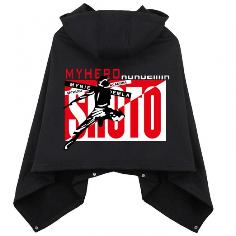 My Hero Academia-4 Black Not down the cotton Double buckle Hooded One size