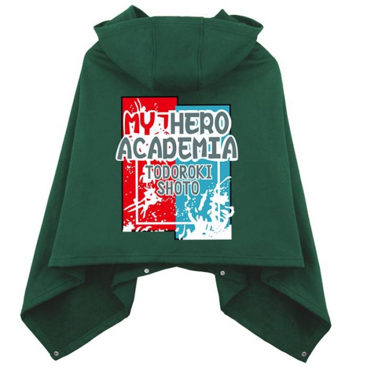 My Hero Academia-4 Dark green Not down the cotton Double buckle Hooded One size