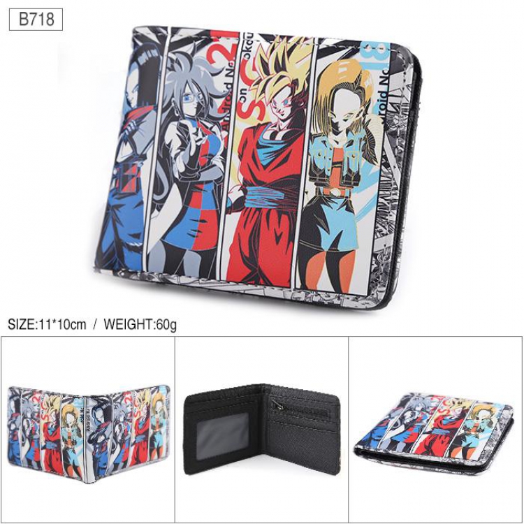 Dragon Ball B718 Full color PU twill two fold short wallet 11X10CM