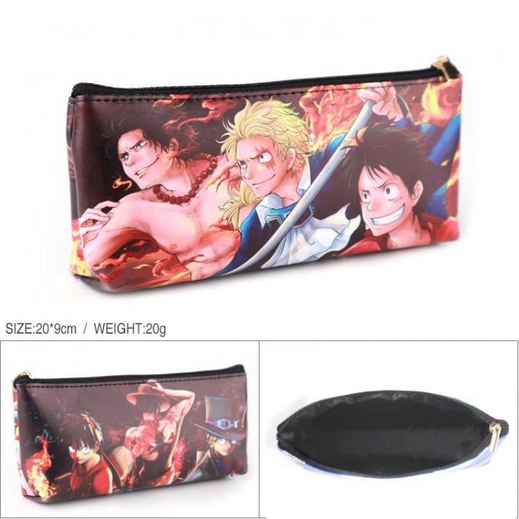 One Piece Luffy Full color PU zipper student pencil bag storage bag cosmetic bag