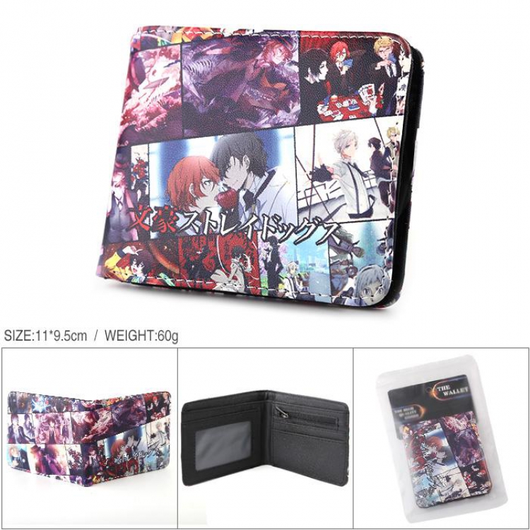 Bungo Stray Dogs Full color PU silk screen two fold short card holder wallet Style B