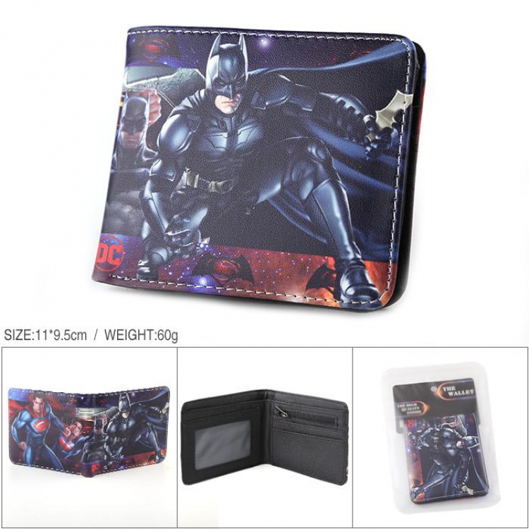 Batman Full color PU silk screen two fold short card holder wallet