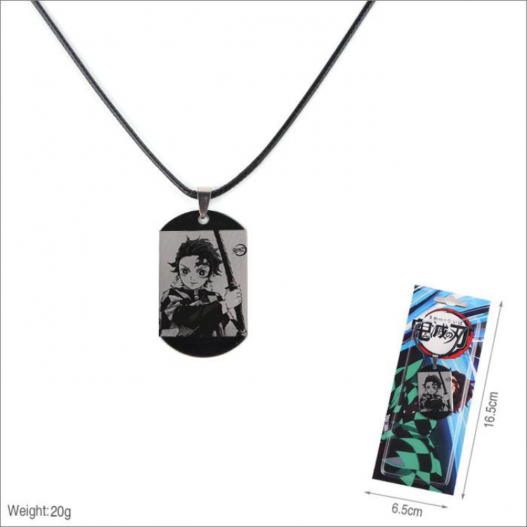 Demon Slayer Kimets Stainless steel medal Black sling necklace price for 5 pcs