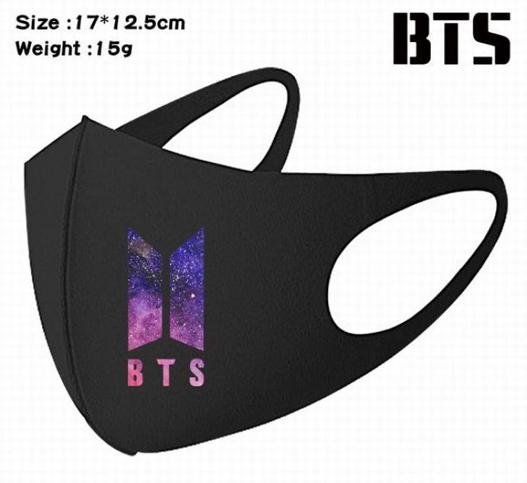 BTS-6A Black Anime color printing windproof dustproof breathable mask price for 5 pcs