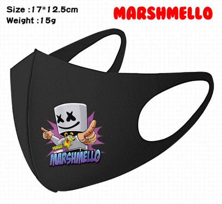 Marshmello-11A Black Anime color printing windproof dustproof breathable mask price for 5 pcs