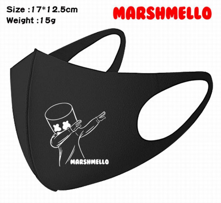 Marshmello-10A Black Anime color printing windproof dustproof breathable mask price for 5 pcs
