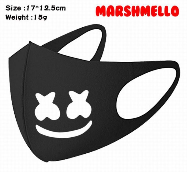 Marshmello-1A Black Anime color printing windproof dustproof breathable mask price for 5 pcs
