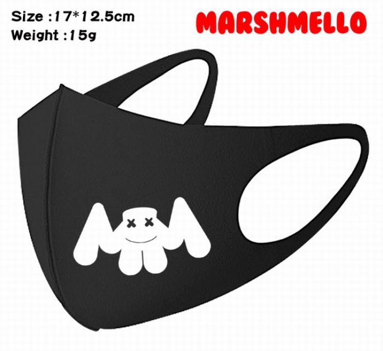 Marshmello-5A Black Anime color printing windproof dustproof breathable mask price for 5 pcs