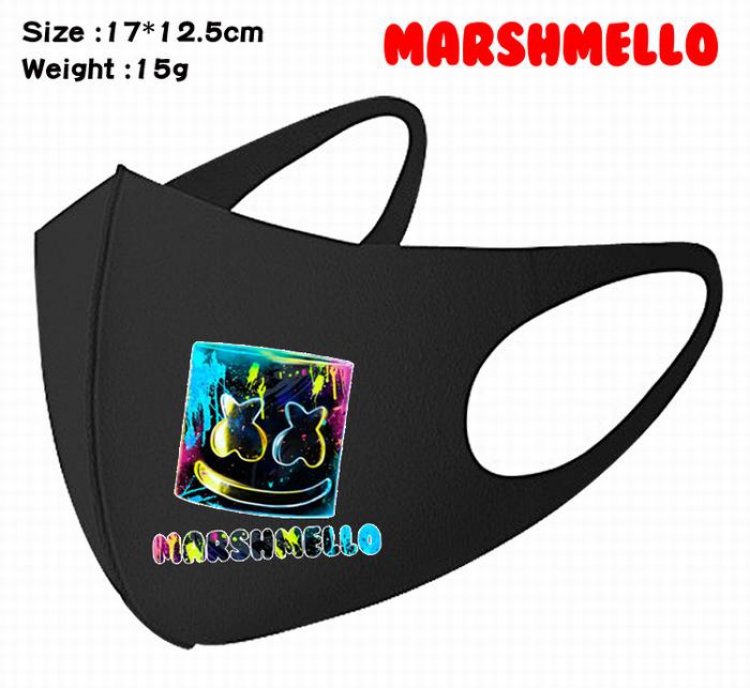 Marshmello-6A Black Anime color printing windproof dustproof breathable mask price for 5 pcs