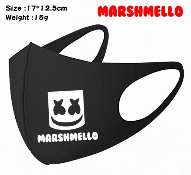Marshmello-4A Black Anime color printing windproof dustproof breathable mask price for 5 pcs