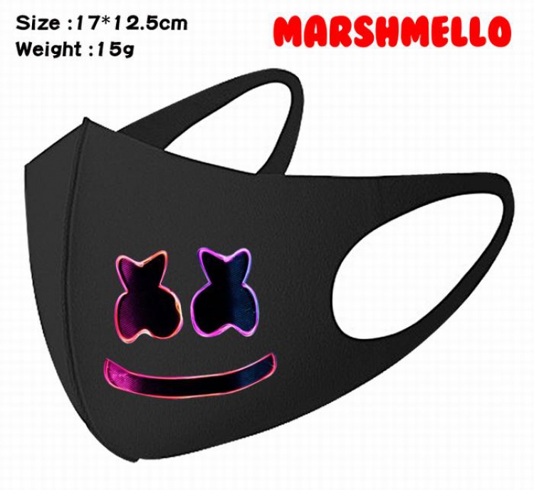 Marshmello-7A Black Anime color printing windproof dustproof breathable mask price for 5 pcs