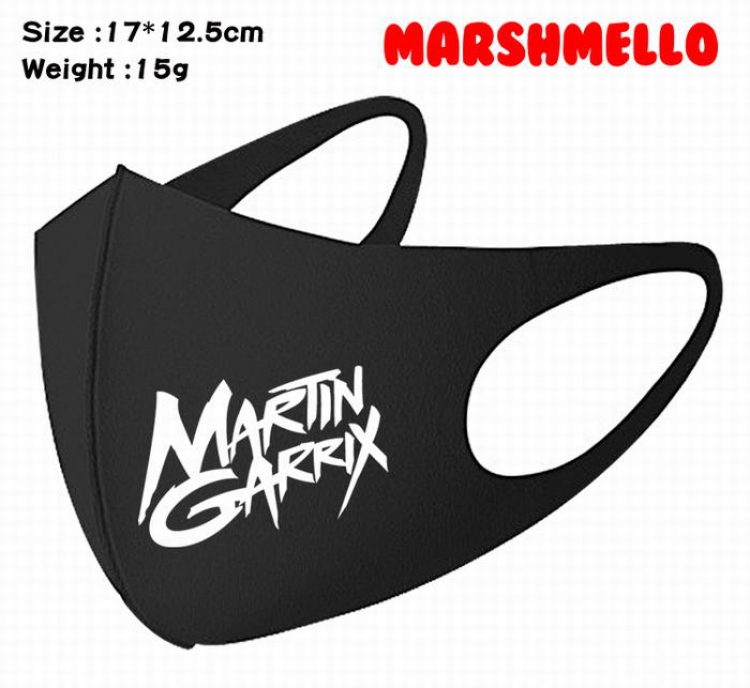Marshmello-8A Black Anime color printing windproof dustproof breathable mask price for 5 pcs